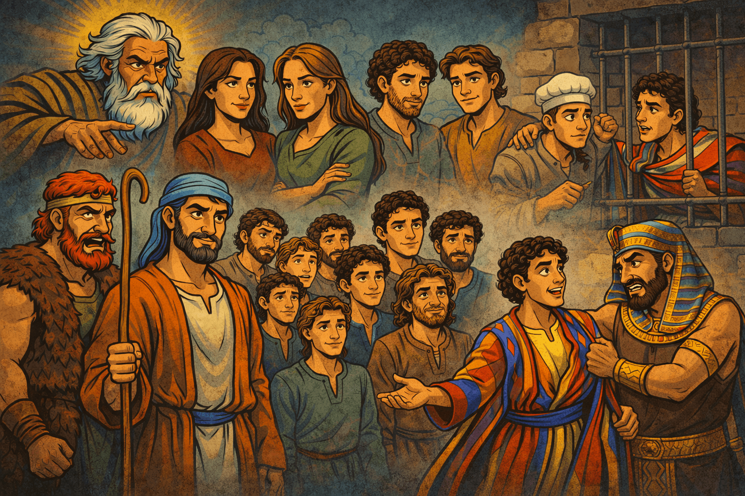 The Promised Gift scene with a Sun rising in the desert.