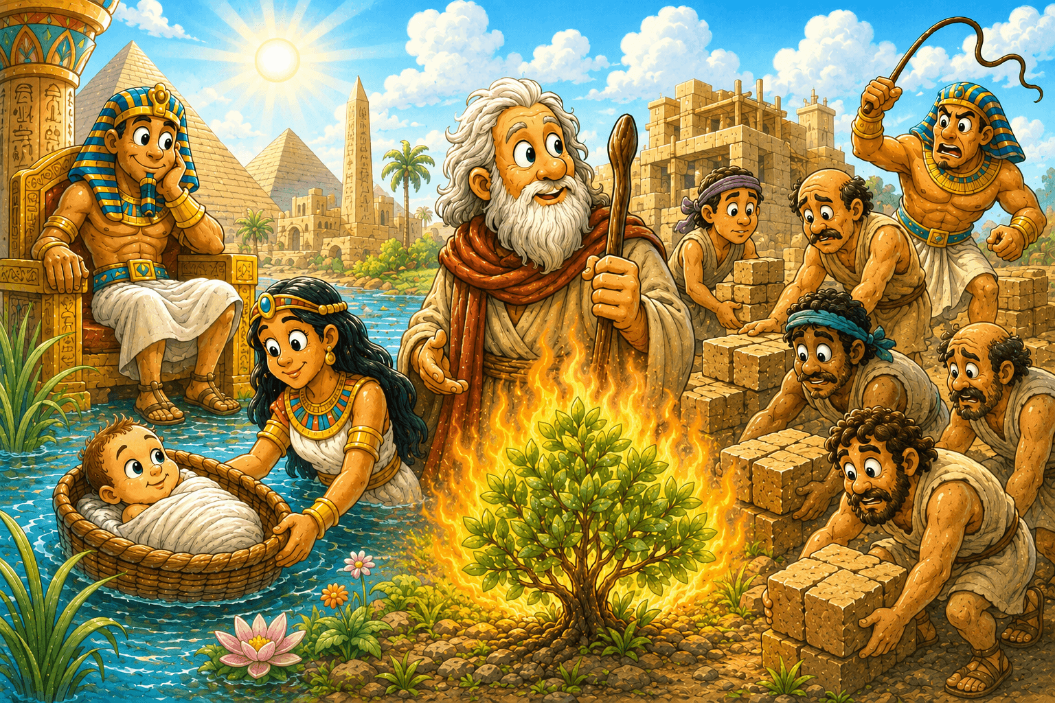 The Promised Gift scene with a Sun rising in the desert.
